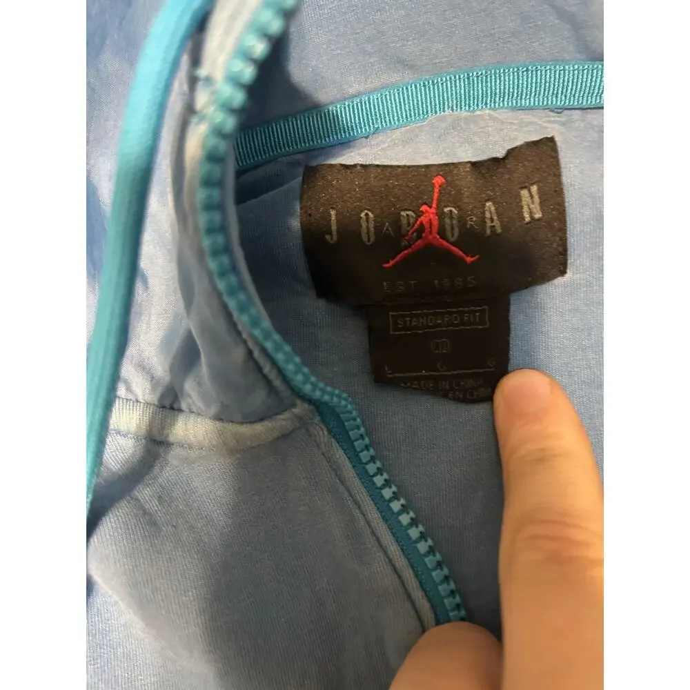Jordan 23 Engineered Fleece Hoodie Men Large Blue Standard Fit Half-Zip Pullover